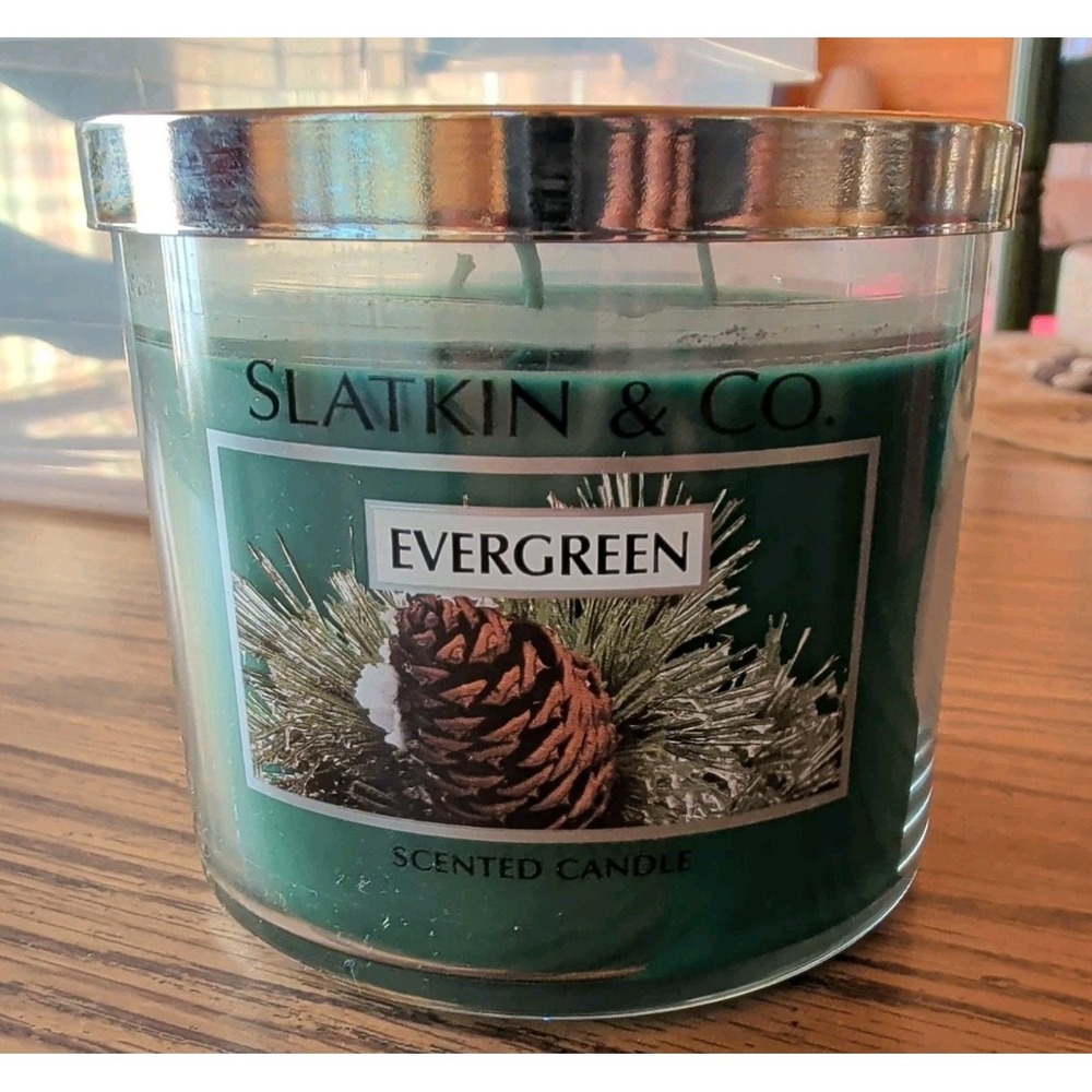 NEW Bath & Body Works Candle Scented 3 Wick 14.5 oz Slatkin & Co. Evergreen